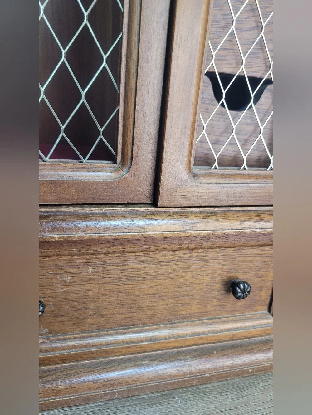 Vintage Wooden Tabletop Jewelry Armoire Cabinet Large Jewelry Box